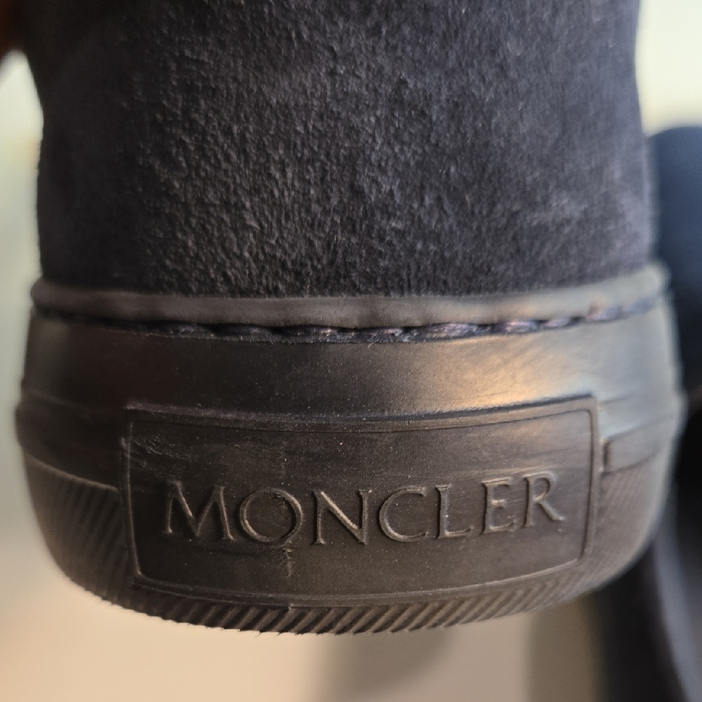 Elegant Moncler Navy Blue Suede Mereith Loafers New No Box - Picture 6 of 10